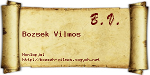 Bozsek Vilmos névjegykártya